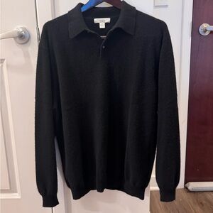 Elegant Black Men's Polo Sweater